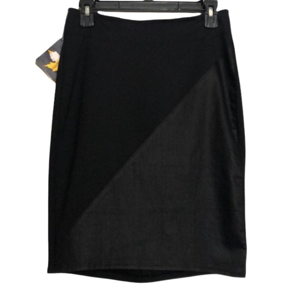 Yoga Jeans Black Two-Tone Pencil Skirt